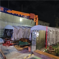 宝山推拉油布帐篷 移动式带轮推拉棚房 宝山电动伸缩遮阳篷6平方起做