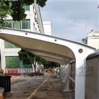 昆山膜结构车棚 昆山自行车棚 雨篷加工 汽车雨棚 景宁推拉雨篷定 昆山移动棚项目案例