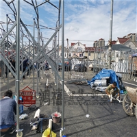 青浦伸缩雨棚彩条布 推拉式移动帐篷 青浦华新镇简易带轮蓬房