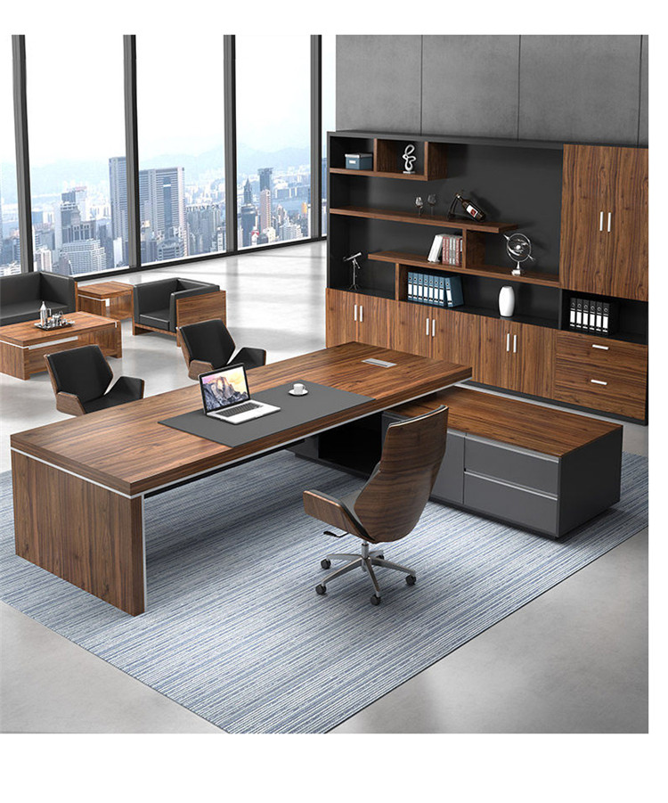 老板桌总裁桌子 简约现代主管办公桌椅组合 板式大班台家具
