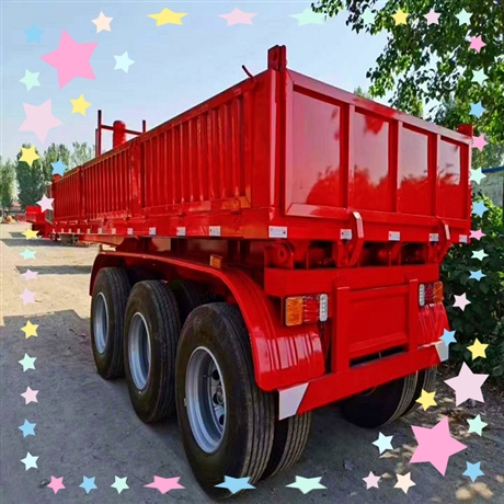 三轴后翻自卸半挂车10米半挂自卸车三桥直翻斗车