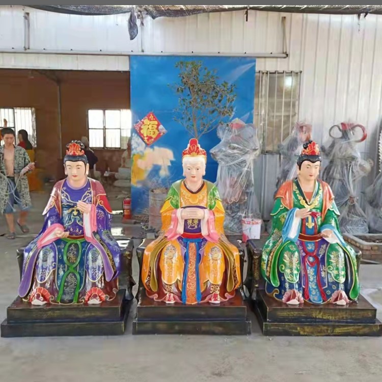 送子三位奶奶佛像三霄奶奶佛像三霄圣母神像雕塑