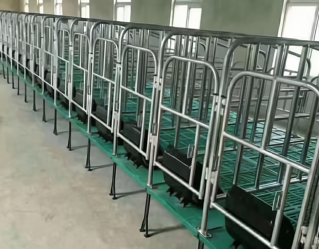 落地连体单体母猪定位栏带食槽