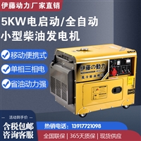 YT6800T带轮子移动5KW小型柴油发电机