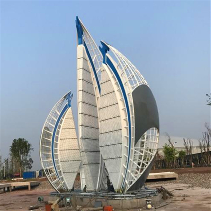 不锈钢帆船雕塑抽象帆船雕塑