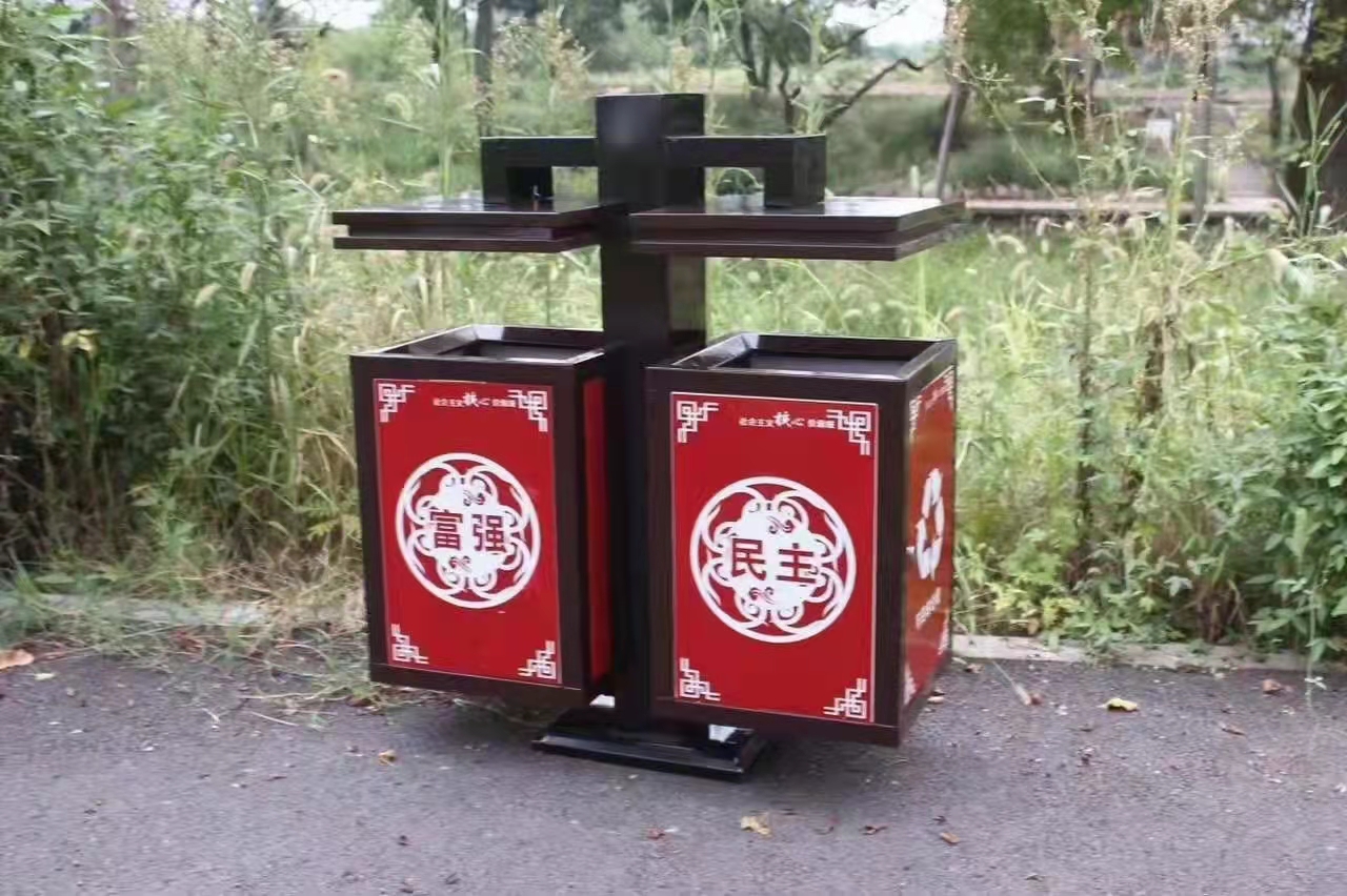 旅游街道仿古式垃圾桶中国风果皮箱