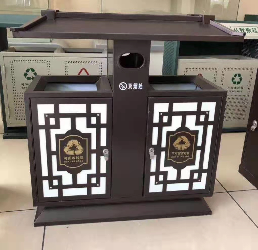 旅游街道仿古式垃圾桶中国风果皮箱