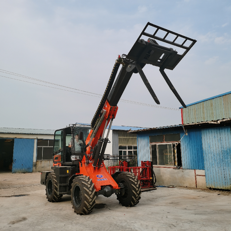 加长臂伸缩铲车装载机伸缩臂大臂可伸缩举高8米图片