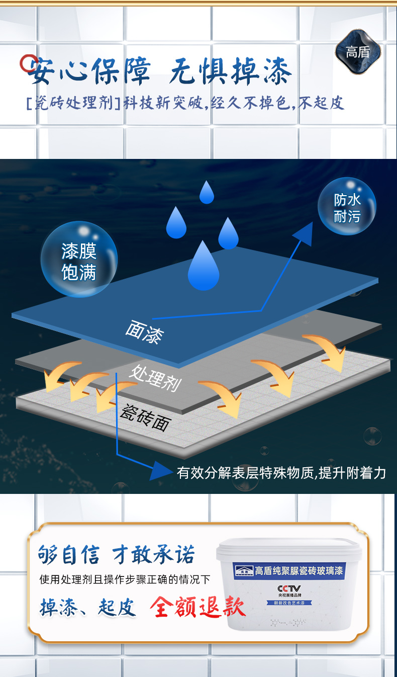 高盾天冬聚脲材料防水防腐耐磨防護塗料衛生間廁所玻璃大理石地面舊