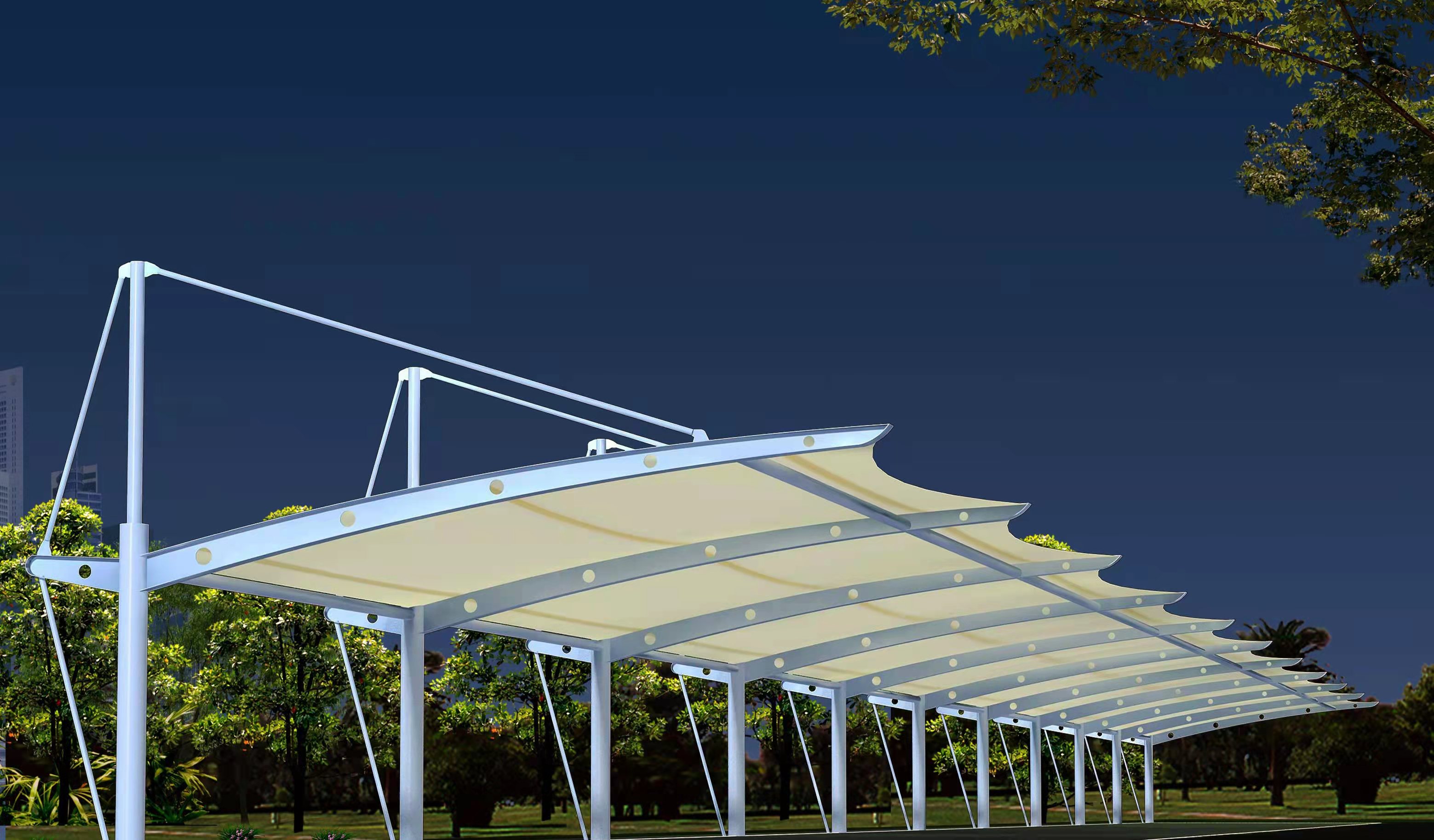 膜结构膜结构车棚汽车棚停车棚景观棚膜蓬