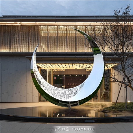 北京镜面不锈钢月亮雕塑不锈钢雕塑加工在线咨询