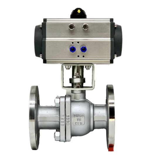 不锈钢气动法兰球阀