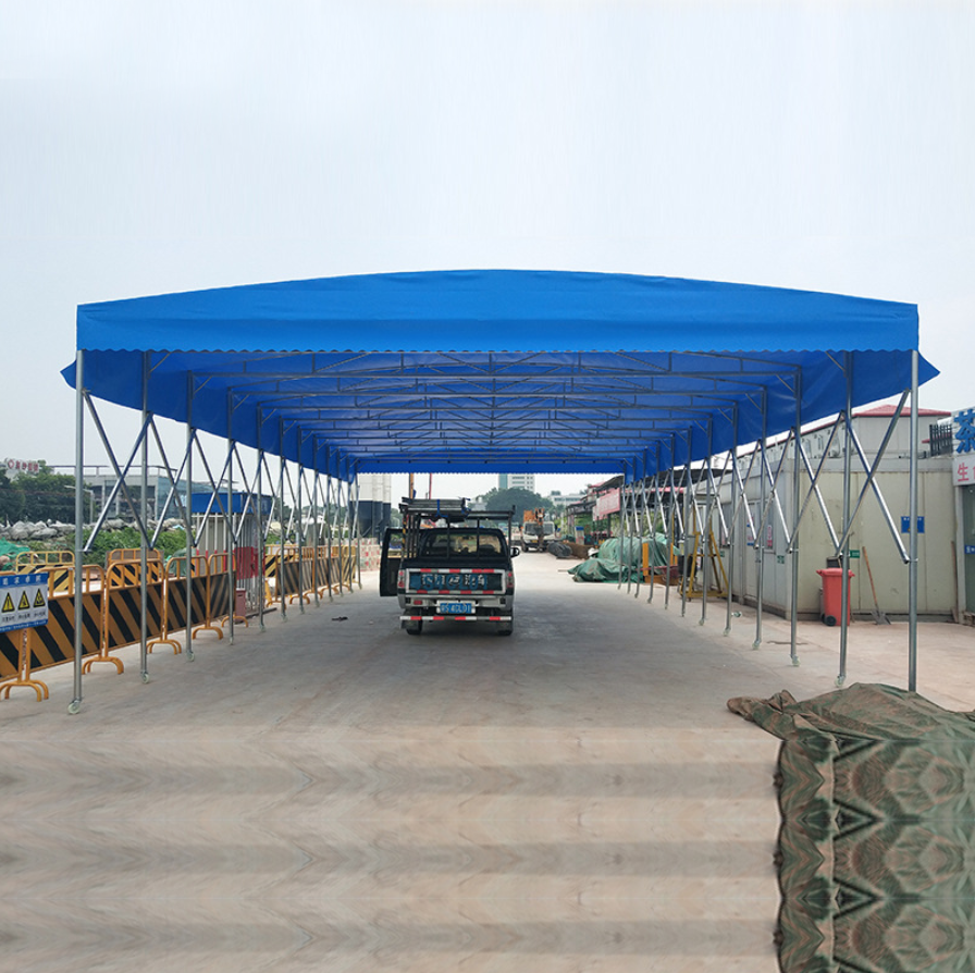 推拉式雨棚活动式雨蓬移动帐篷伸缩雨篷遮阳挡雨棚