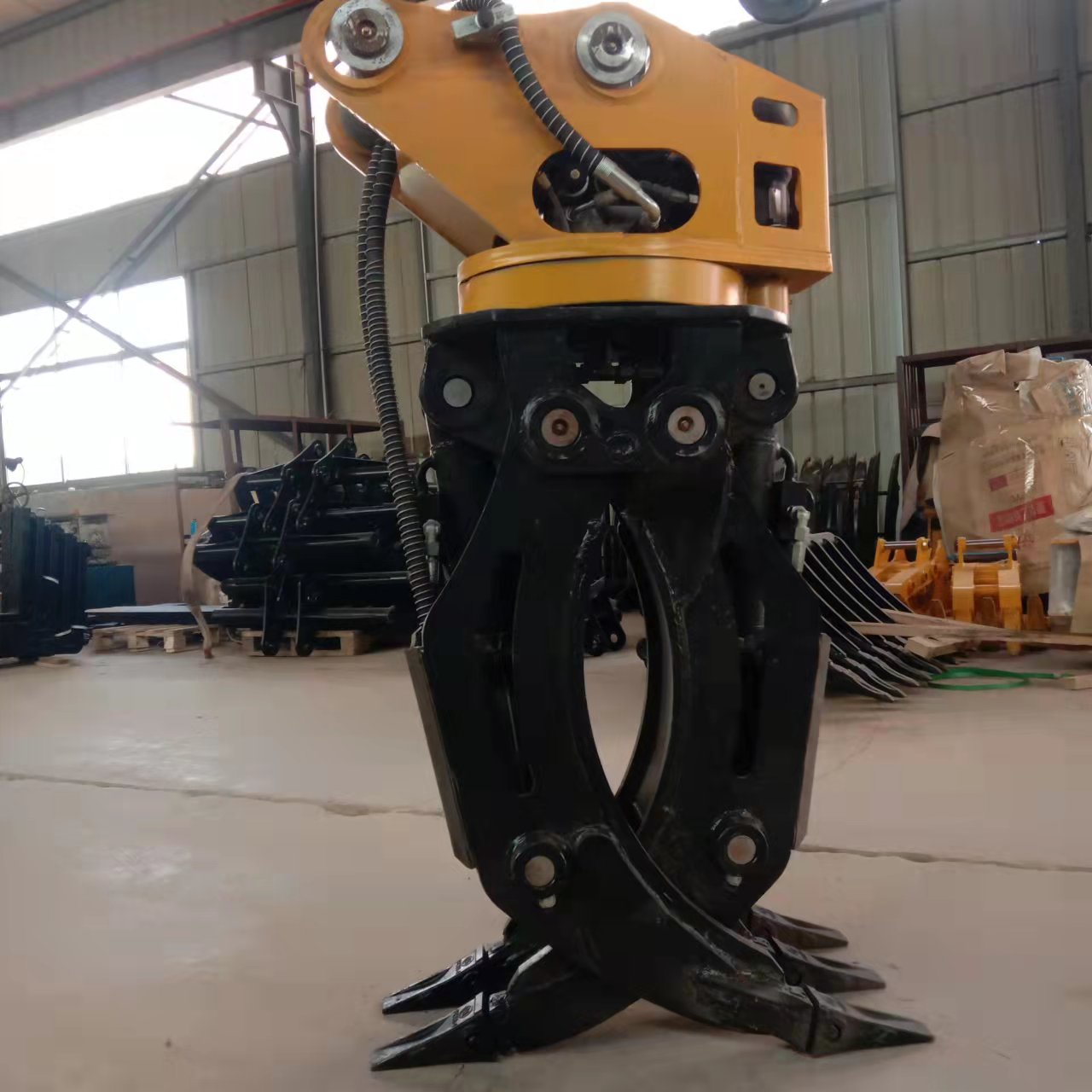 挖掘机改装抓木器夹木机配件柳工龙工徐工勾机改爪头废料爪子抱爪