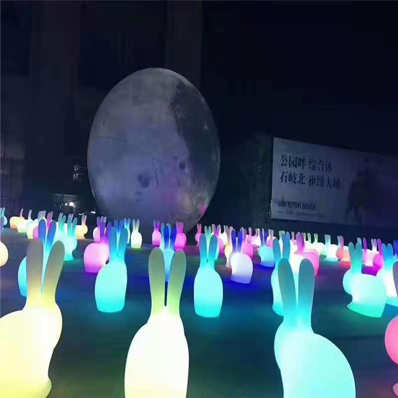 发光跷跷板 美陈展 网红过山车 中秋美陈道具出租赁