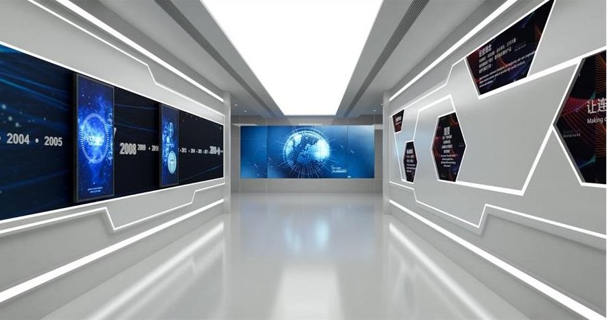 壁挂式滑轨互动屏手动电动弧形滑轨屏