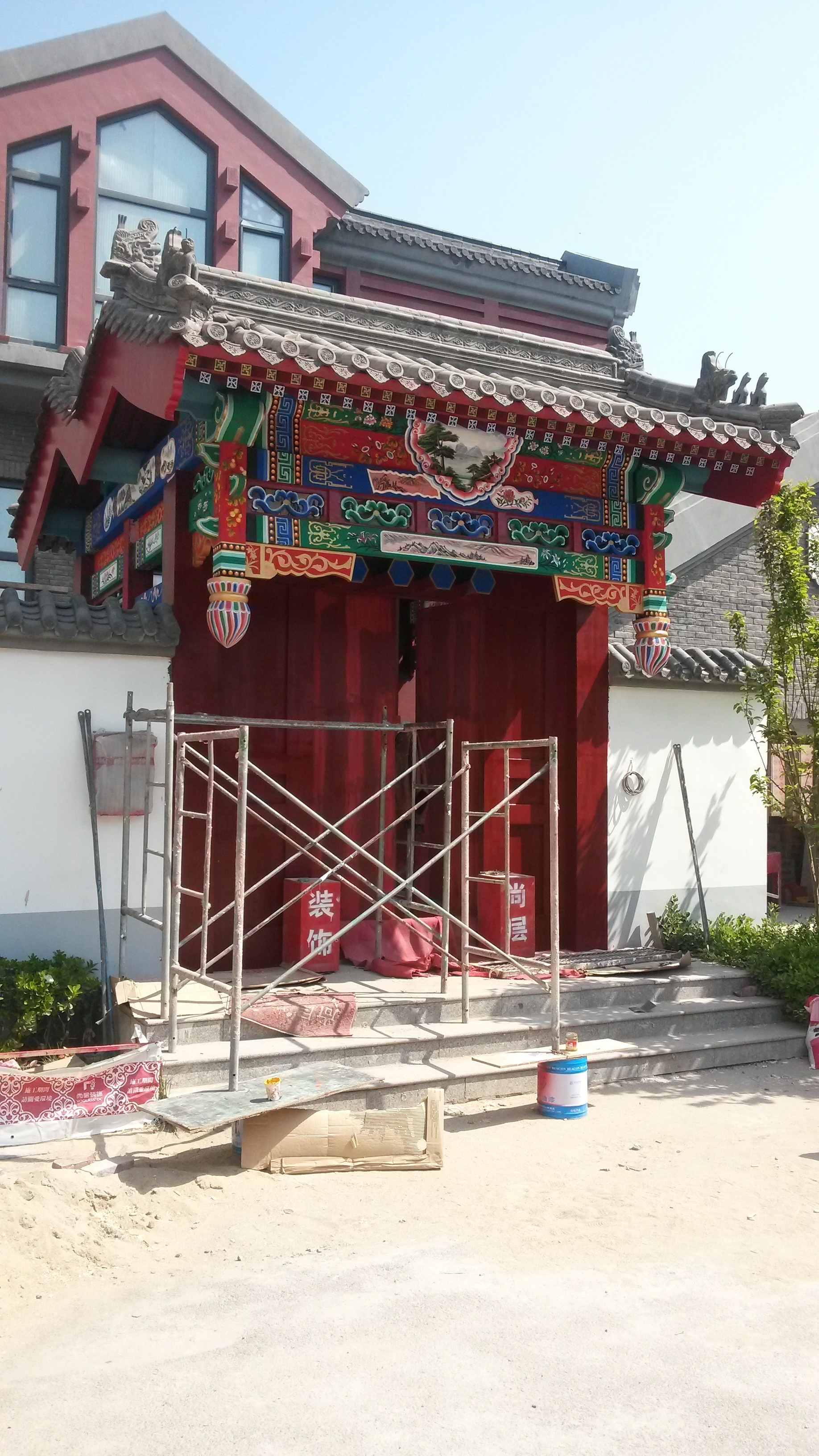 北京古建筑门楼彩绘彩画