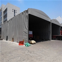 伸缩雨棚新增镀锌面管 上海油布推拉蓬房 杨浦殷行移动雨篷厂家