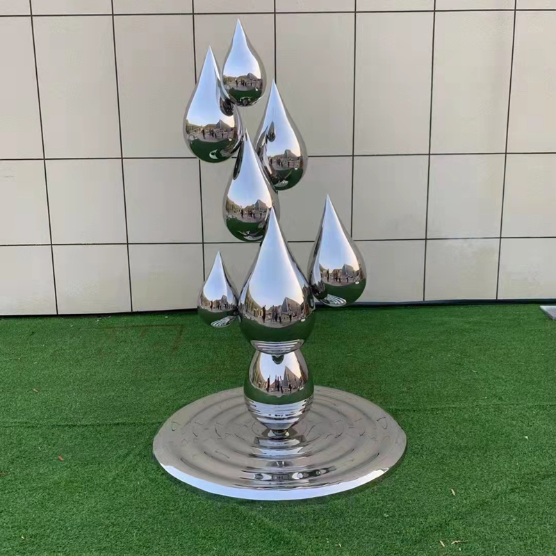 不锈钢水滴雕塑镜面水珠雕塑