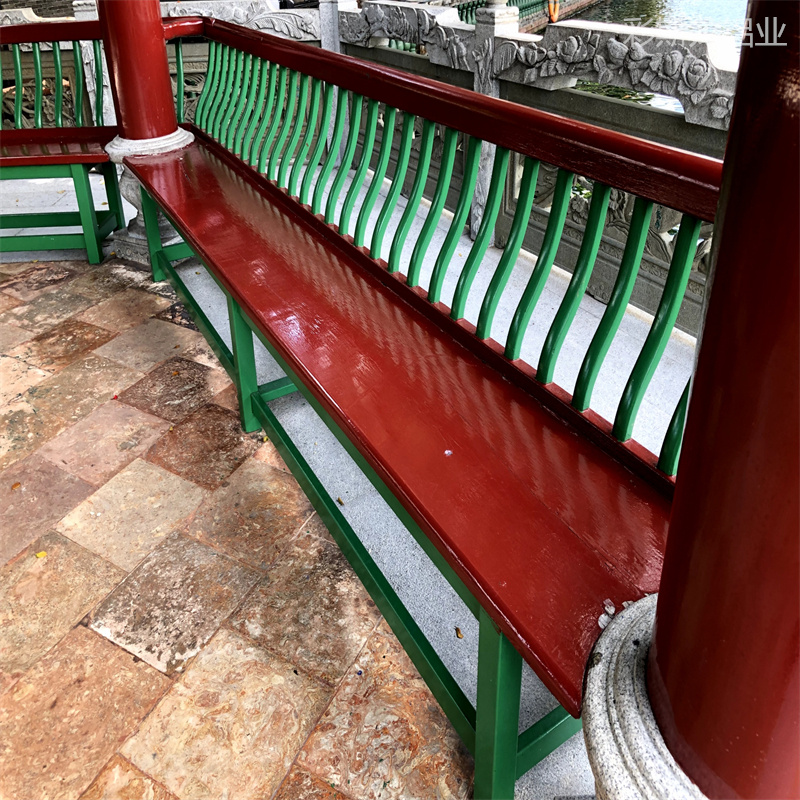 古镇凉亭铝合金美人靠铝艺美人靠栏杆制作工艺长廊铝合金美人靠铝艺