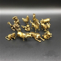 铜雕十二生肖工艺品桌摆 动物铜雕塑 兽首办公室摆件