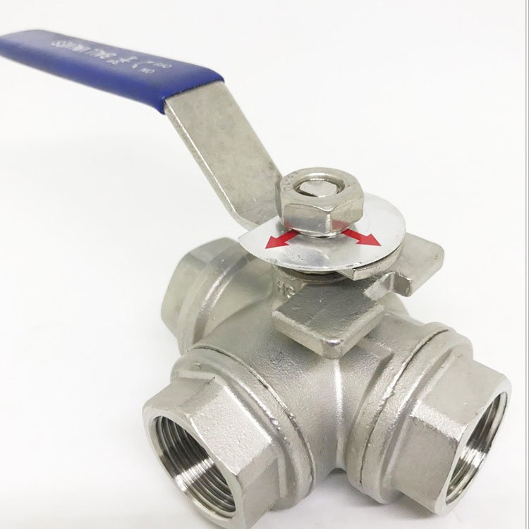 三通球阀304316不锈钢带开关阀门46分1dn152025324050