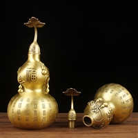 小型福禄铜葫芦一对 办公室客厅铜摆件 世隆铜雕定制