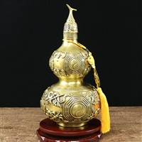 纯铜葫芦雕塑一对 精品八卦铜葫芦 世隆景观雕塑定制