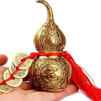 空心可开口铜铸葫芦 聚财开运铜葫芦摆件 办公室装饰铜葫芦