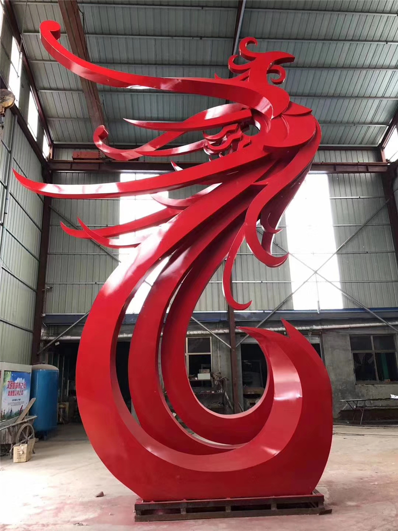不锈钢凤凰雕塑抽象凤凰雕塑