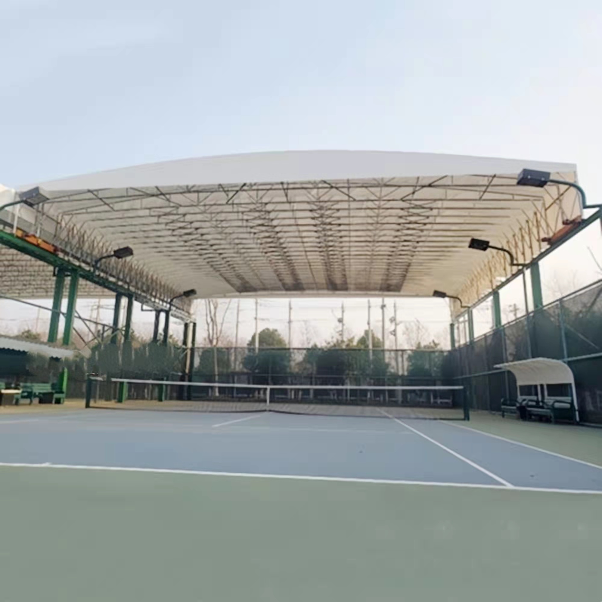 制作篮球场悬空雨篷滚轮移动推拉雨蓬大型仓库自动蓬经久耐用