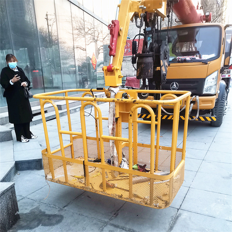 吊车吊篮吊框360度高空作业旋转施工吊篮自动调平固定吊车顶框
