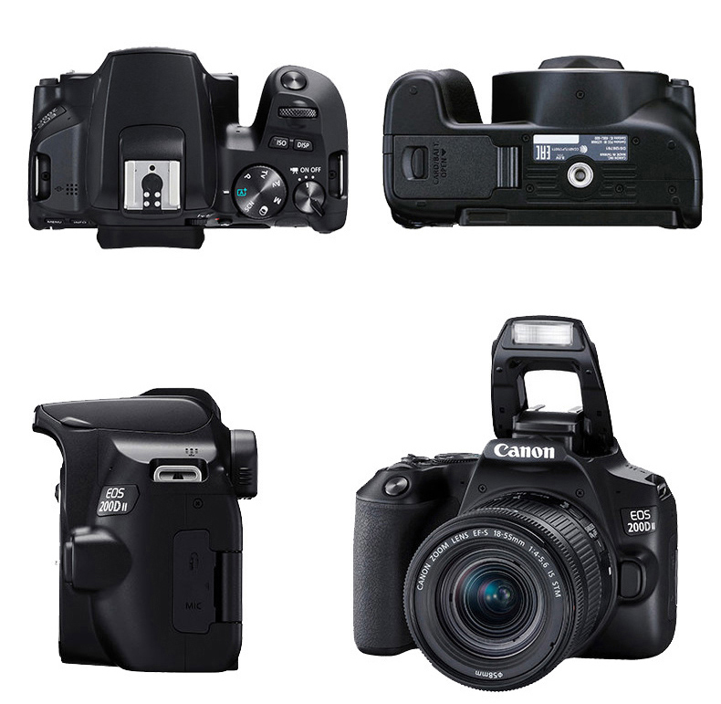 佳能200dii二代单反相机数码高清旅游微单照相机学生入门级摄像机