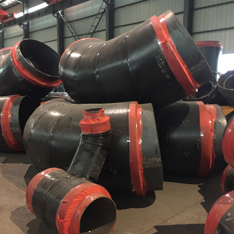 兴松管道90度钢套钢蒸汽保温弯头直埋保温弯头带成品图纸加工定制