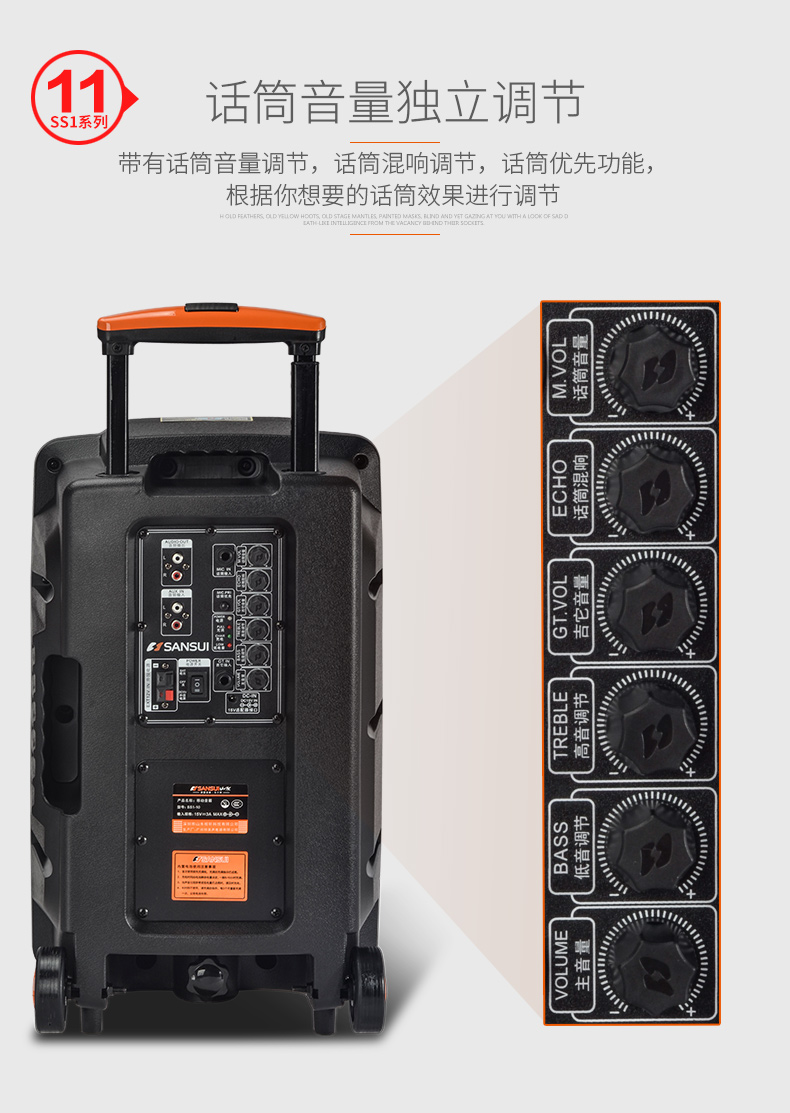 山水ss112英寸拉杆音响广场舞音响