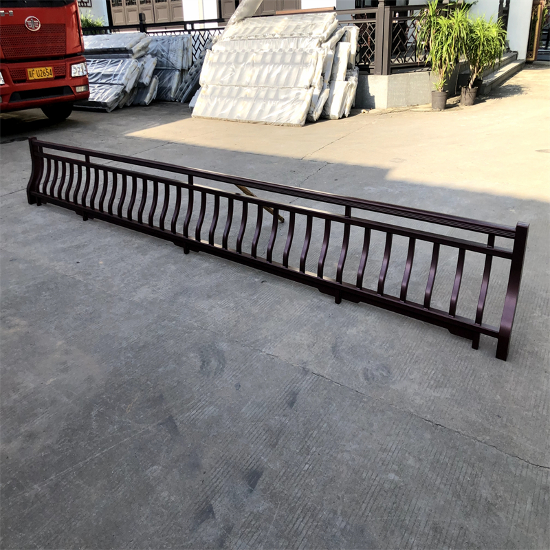 小区改造铝合金拉丝美人靠 仿古木纹铝合金单靠背 凉亭仿古美人靠栏杆