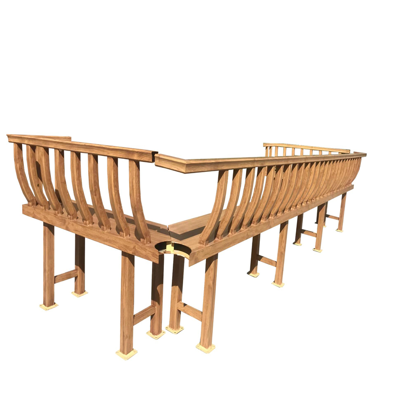 金属木纹飞来椅 古建构件吴王靠 铝合金美人靠栏杆定制 美人靠栏杆