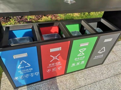 垃圾桶的颜色分类 户外垃圾桶大号环卫不锈钢 果皮箱 室外小区街道 多分类 收纳垃圾箱