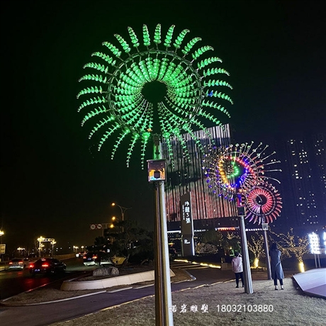 青海随风转动水母灯柱不锈钢风动雕塑不锈钢风动雕塑在线咨询