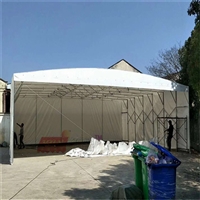 大型移动雨篷伸缩棚 露台伸缩雨棚价格 电动推拉遮阳蓬定做安装