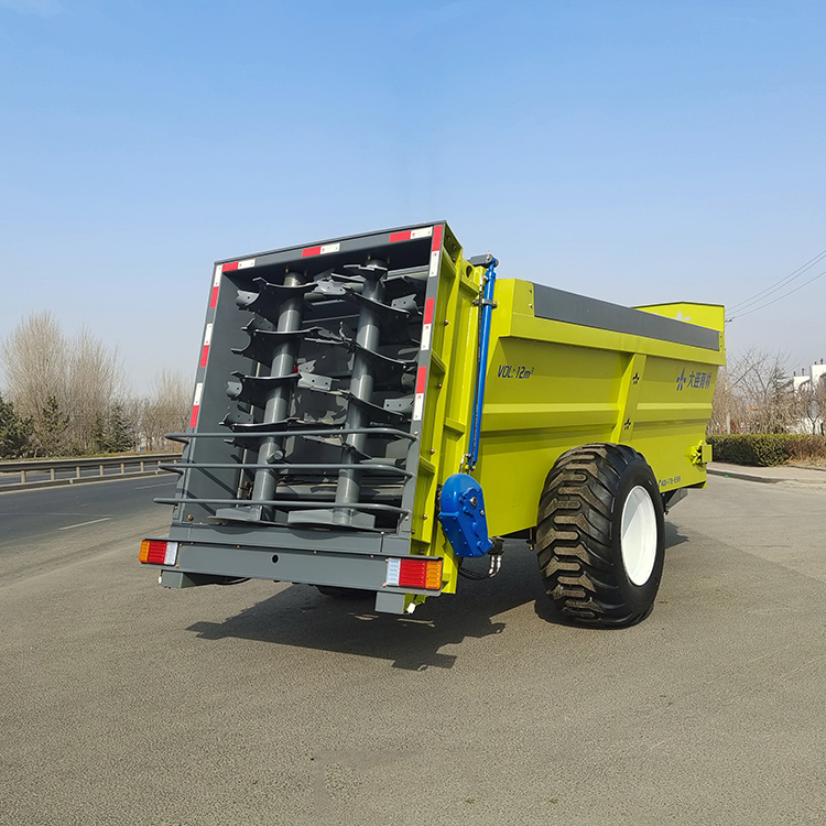 雨林农家肥撒肥车双竖绞龙抛粪车施肥机械