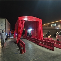 推拉雨篷价格刀刮布棚 油布伸缩遮雨棚 昆山陆家堆货防雨蓬厂家