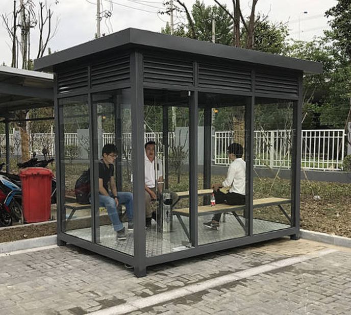南昌公共不锈钢吸烟岗亭休息亭定制