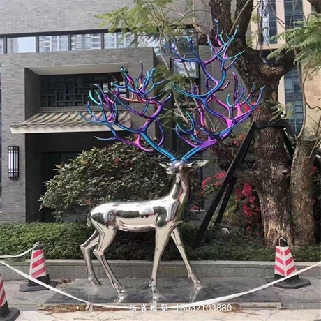 江蘇仿真不銹鋼雕塑公園景觀鹿不銹鋼雕塑制作