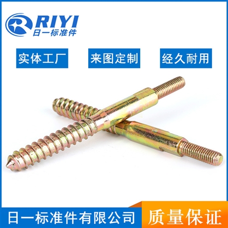 供應(yīng)碳鋼鍍鋅美制家具調(diào)節(jié)A2-70腳輪直紋雙頭牙自攻螺栓定做