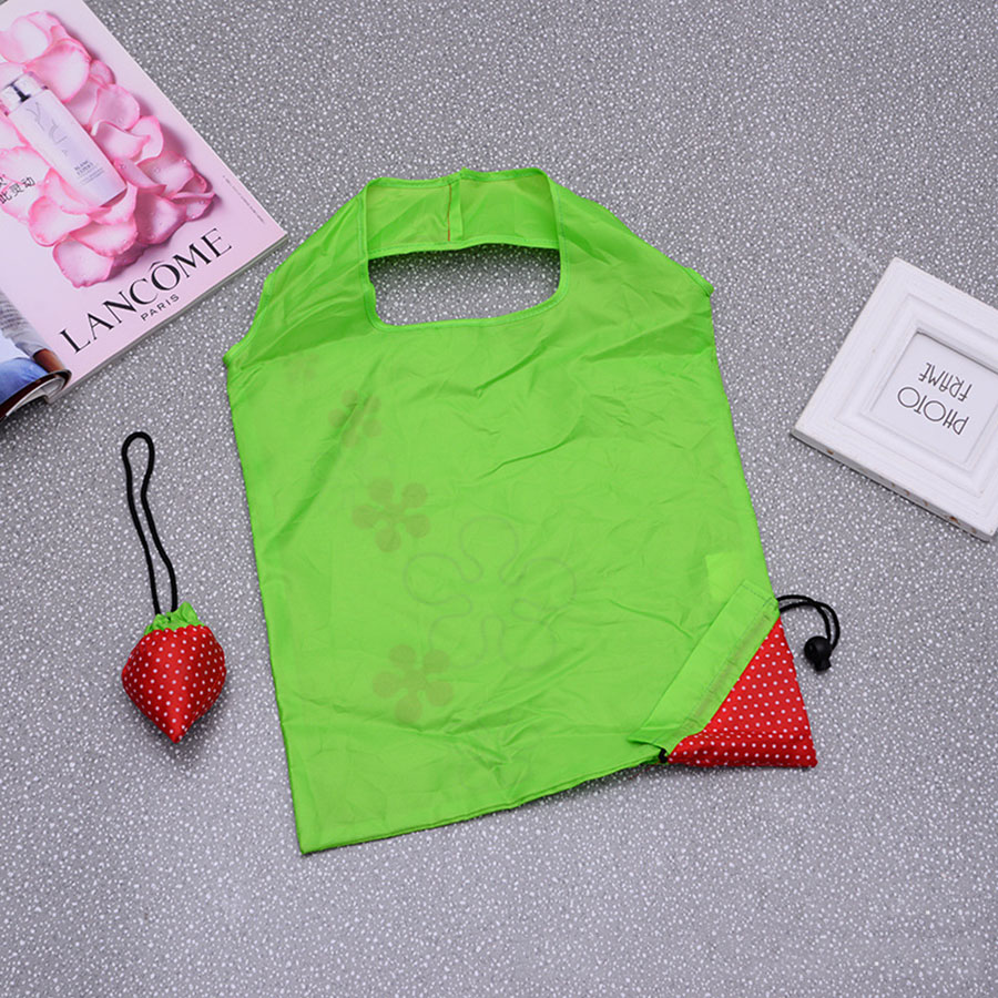 草莓购物袋 折叠购物袋 草莓袋定做LOGO环保袋 创意手提收纳涤纶包Shop pingbag