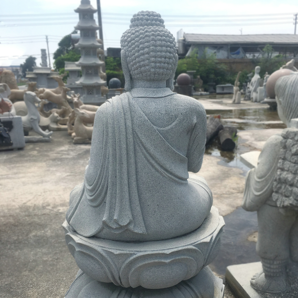 花岗岩坐佛石雕释迦牟尼石雕佛像寺庙佛雕摆件