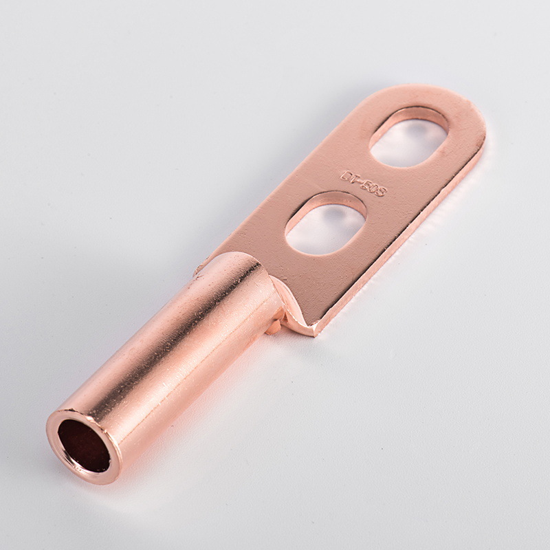 双孔铜鼻子dt2紫铜棒管压线鼻子堵油式线鼻可镀锡