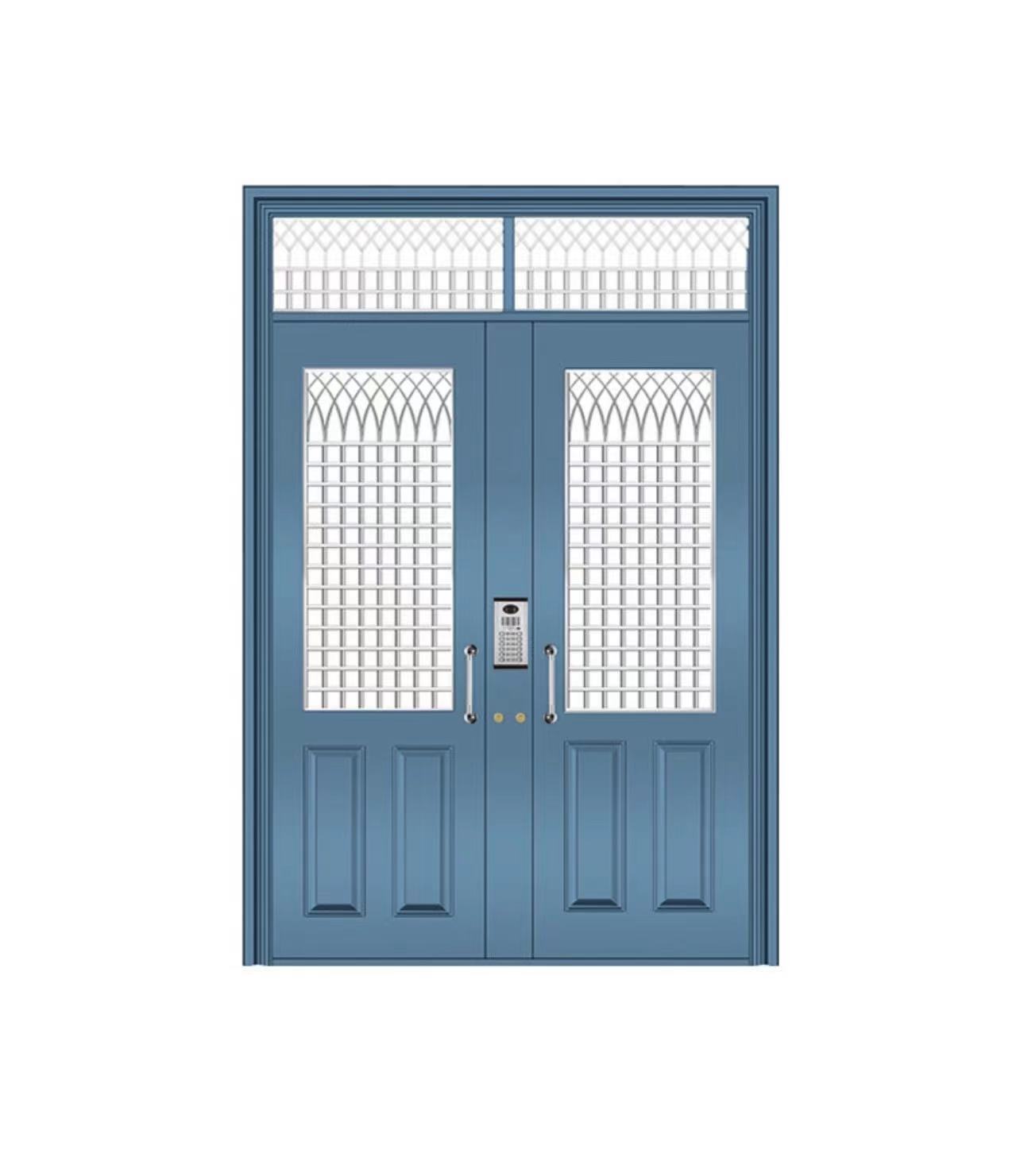 银利来钢质楼宇门工程小区对讲楼宇门子母对开钢质楼宇门