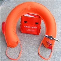 手抛式水上救生器 便携防汛应急救生器材 投掷型自动充气圈抛绳器